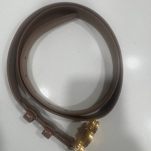 Celine Bronze Medium 25MM Triomphe Belt, Taurillon Leather, Sz 100 - Picture 3 of 5